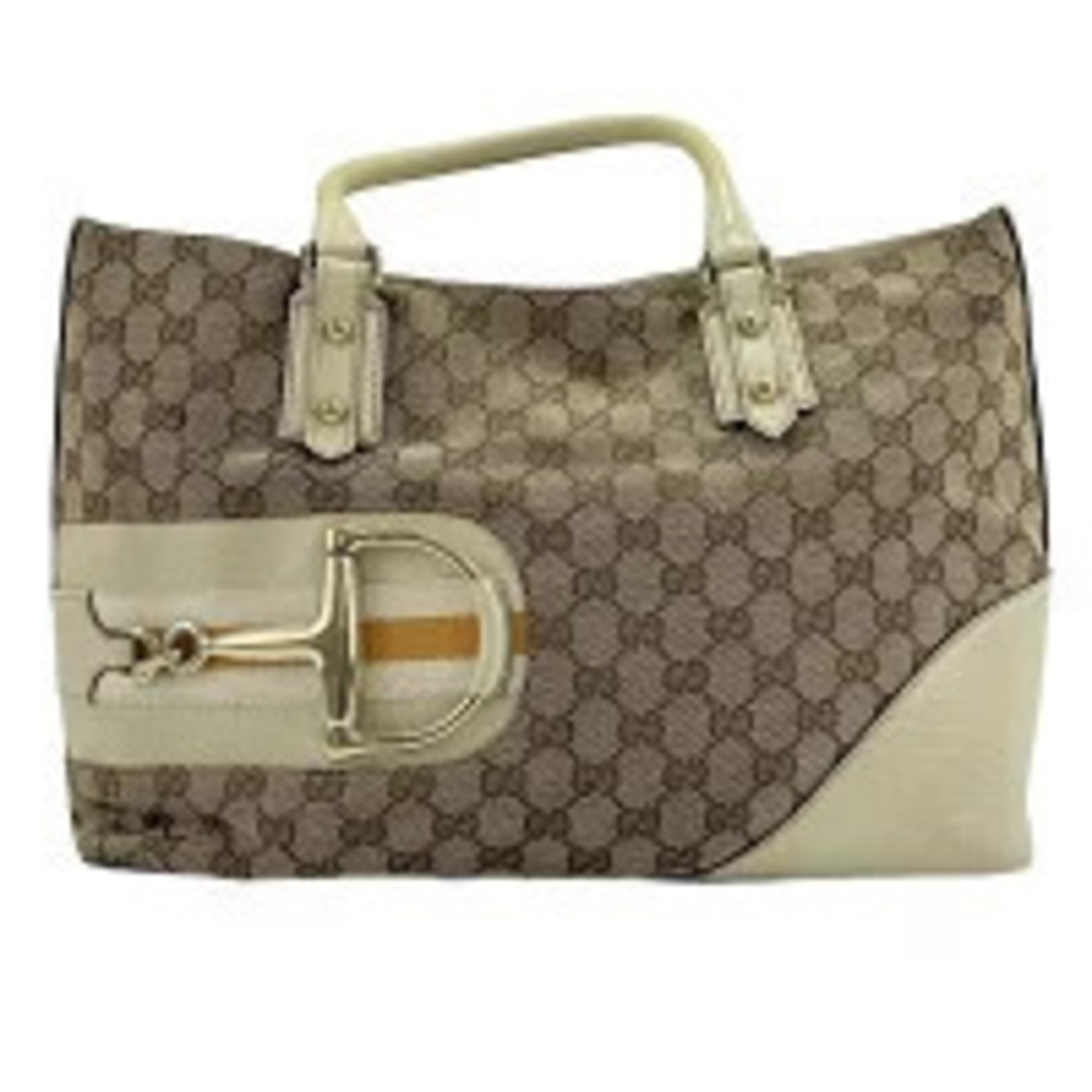 Gucci GG Canvas Shoulder Bag Brown Beige Cream